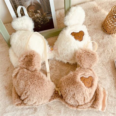 Cream Bear Plush Lingerie Set UB6201 – Uoobox