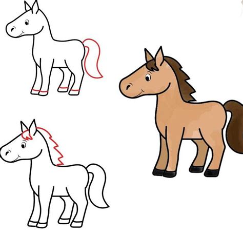 Как нарисовать лошадь с детьми от 3 до 12 лет - handskill.ru