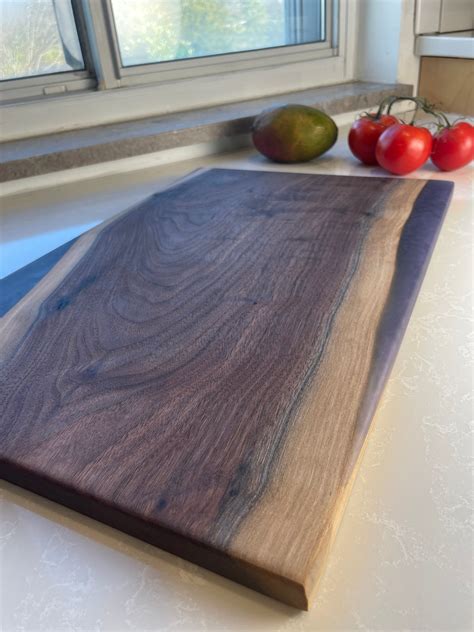 Walnut Epoxy Resin Live Edge Cheese Tray, Serving Board, Charcuterie