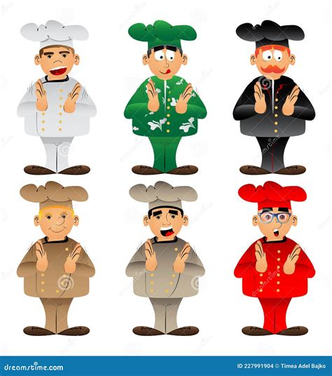 Chef in Uniform with Clapping Hands. Stock Vector - Illustration of