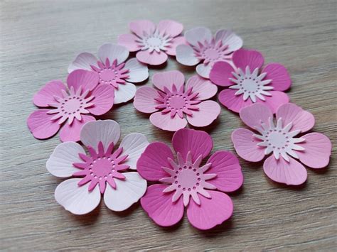 Paper Flowers Paper Pink Flowers Paper Supplies Paper Decorations Pink ...