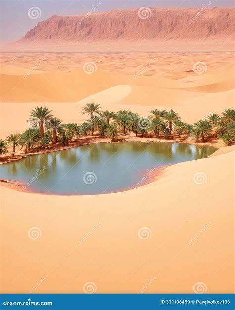 View of an Oasis in the Sahara Desert at Sunset, Djanet, Algeria