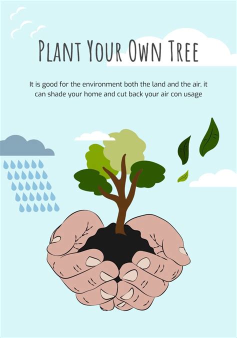Plant your tree Environment Poster Template design features illustrated ...