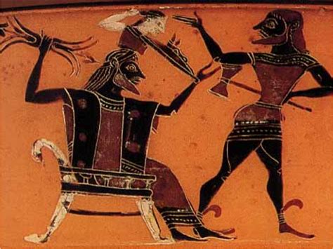 Phrynos ~ De geboorte van Athene ~ Detail van een drinkschaal ~ ca. 550 ...