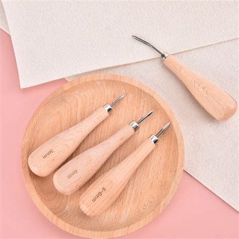Badu.bg 1 бр. Дървено шило с диамантен ромб за кожени изделия 3 mm 4 mm ...