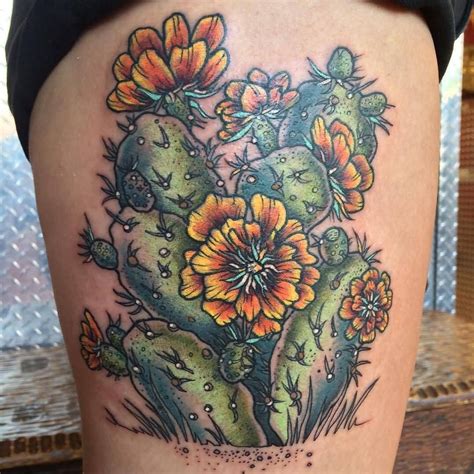 prickly pear cactus flower tattoo - buyerscratedog