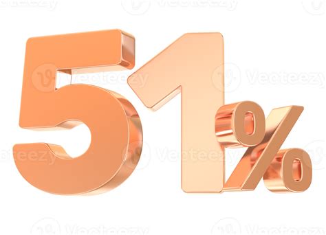 Gold Percent Number 51 27523543 PNG