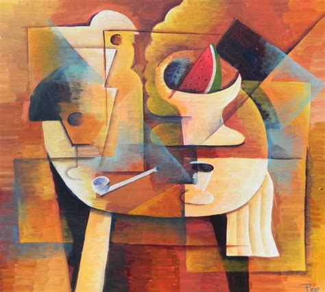 Cubism Still Life, Painting by Jiří Petr | Artmajeur