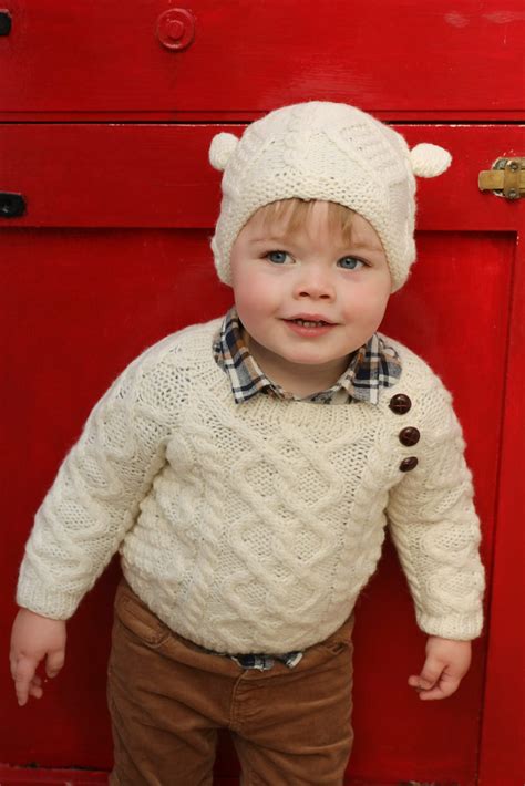 Hand Knit Hat with Cute Ears - Aran Islands Knitwear