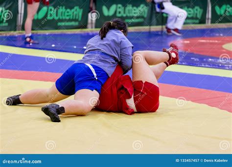 Russia, Vladivostok, 06/30/2018. Wrestling Competition among Girls ...