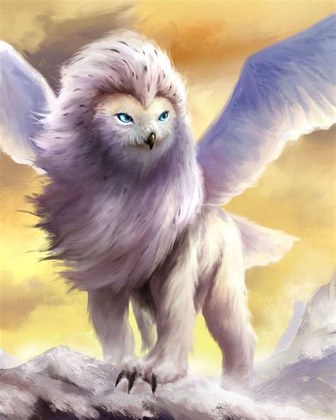 Owl Lion Hybrid Creature | Mythical creatures, Mystical animals ...