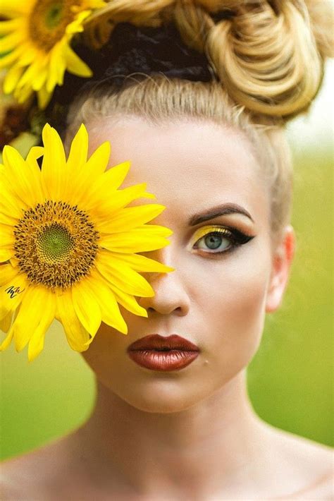#макияж #подсолнух | Подсолнухи, Макияж