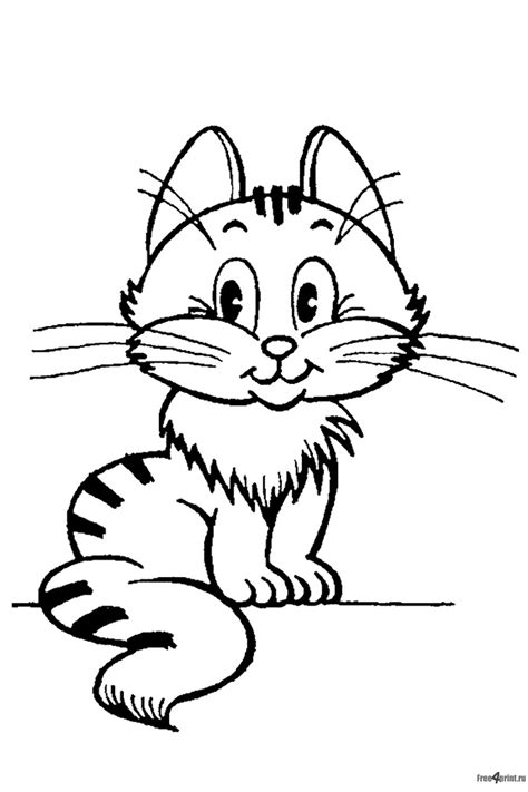 001-Раскраска нарисованный кот