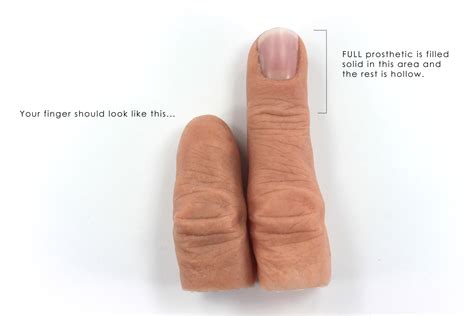 Female CAMILLE model- Realistic FULL length Finger Prosthetic in Soft