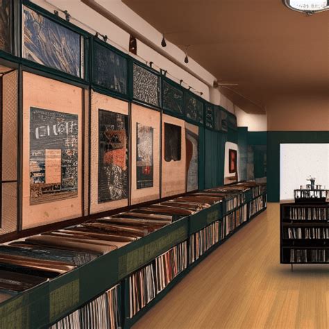 Vintage Vinyl Record Store Interior Graphic · Creative Fabrica