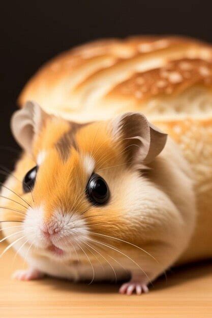 Premium AI Image | Jungar hamster on a small bread toasts