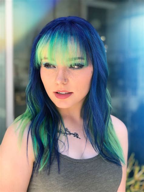 Blue and green hair – Artofit