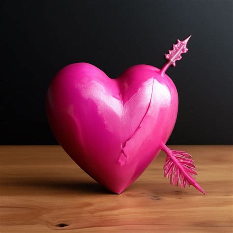 "Pink heart with arrow" — image created in Shedevrum