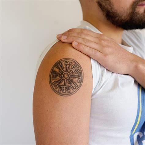 Vegvisir Sign Tattoo Vegvisir Temporary Tattoo / Norse | Etsy