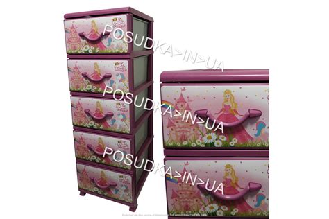 Комод для девочки пластиковый на 5 ящика Принцессы Senyayla Plastik ...