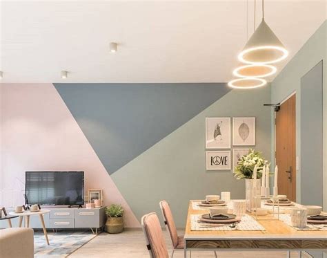 ide desain cat dinding corak geometri   membuatnya