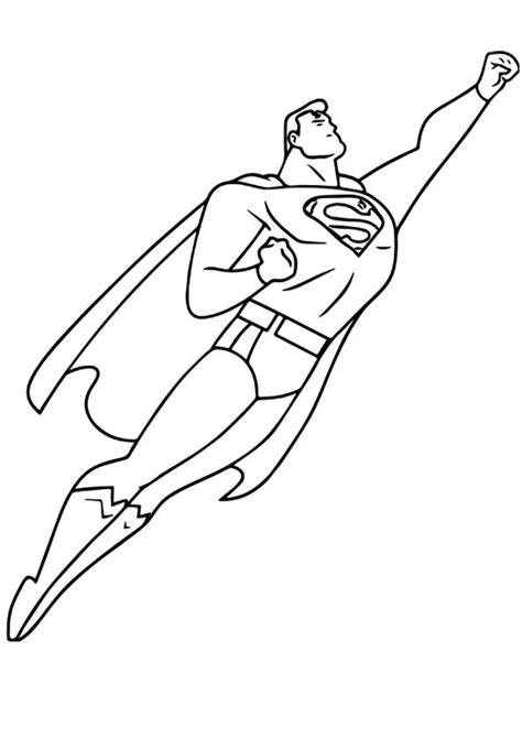 superman flying through the air coloring page
