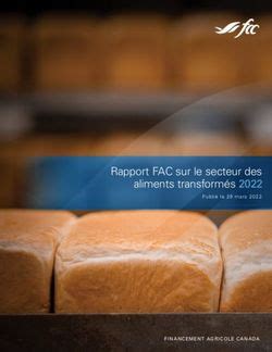 rapport fac sur le secteur des aliments transformes  financement