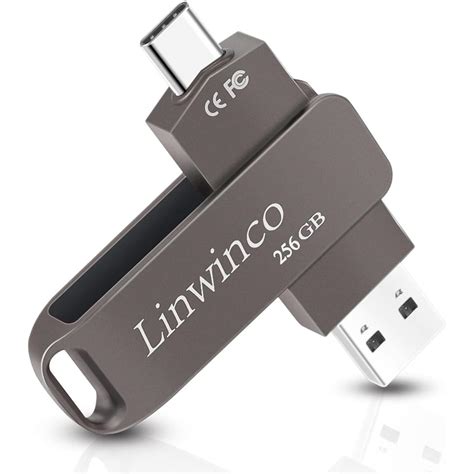 USB Stick A und C 256GB 2 in 1 OTG Dual Speicherstick USB 3.0（Grau) - meily