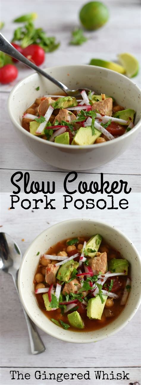 Easy Slow Cooker Pork Posole - The Gingered Whisk