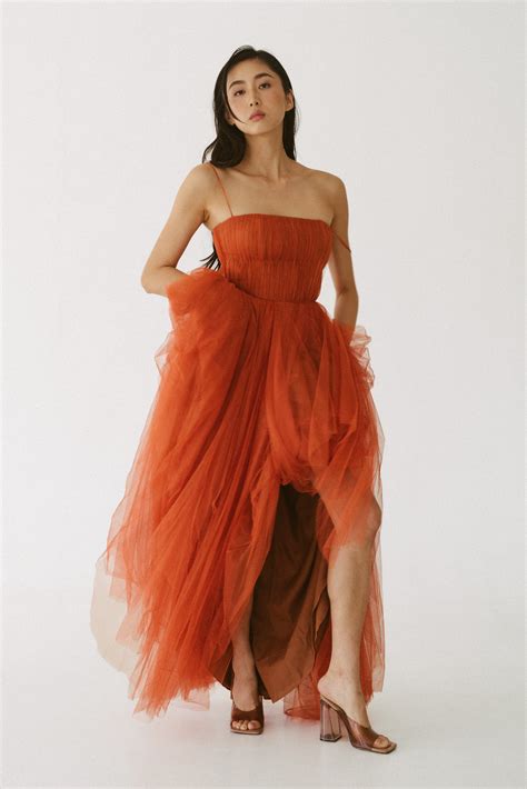 Orange Tulle Gown | VESTIDO