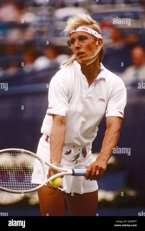 Martina Navratilova competing at the US Open Tennis Championships Stock ...