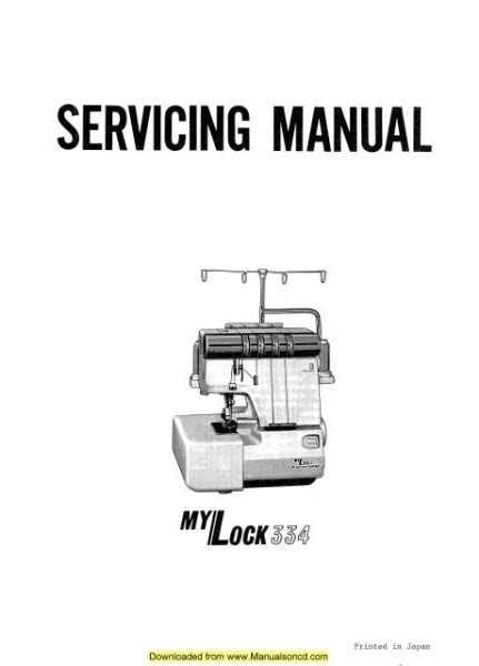 Janome 334 Sewing Machine Service Manual