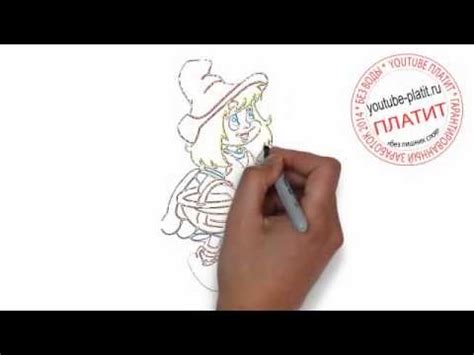 Как нарисовать поэтапно красную шапочку из сказки за 36 секунд - YouTube