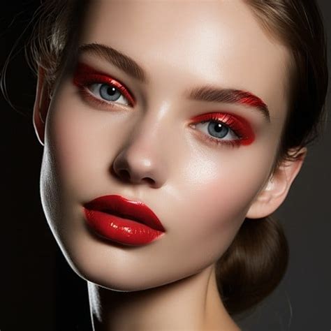 bold red makeup image beauty makeup red   stockcake