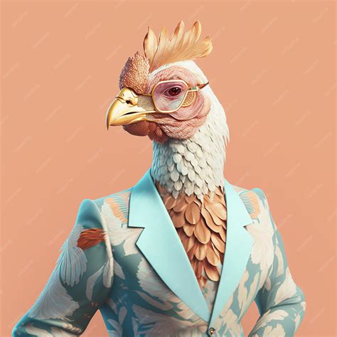 Premium AI Image | animal in suit outfit zoo pastel colours