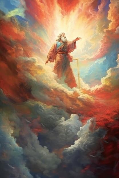 Premium AI Image | God in dramatic clouds religious image