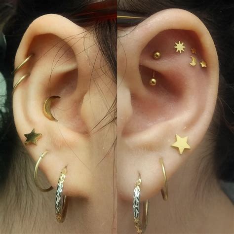 Current set up! (right ear, left ear) : piercing