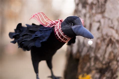 Soft fabric toy crow raven rook blackbird bird animal Waldorf | Etsy