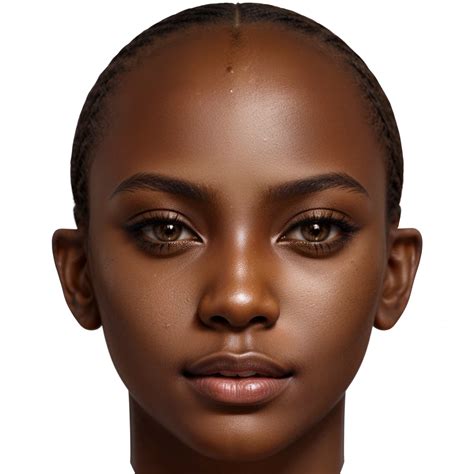 A 3d rendering of an african american woman's face with no makeup ...