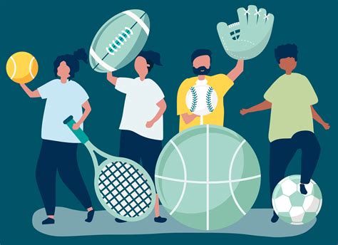 Athletes carrying different sport icons - Download Free Vectors ...