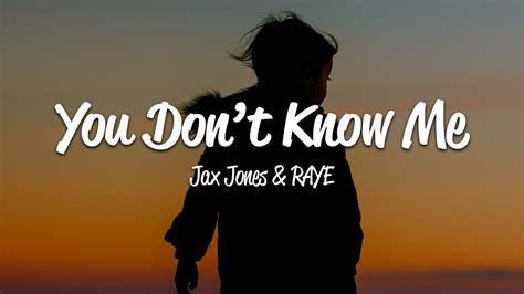 Jax Jones - You Don't Know Me (Lyrics) ft. RAYE - YouTube