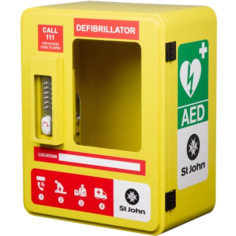 outdoor weatherproof lockable aed defibrillator cabinet st john