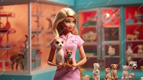 Premium AI Image | A barbie doll as a veterinarian photo realistic ...