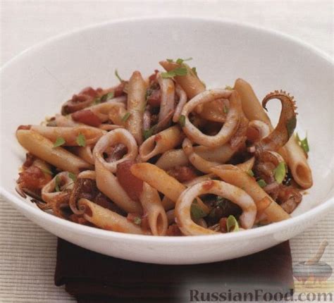 Рецепт: Макароны с морепродуктами на RussianFood.com