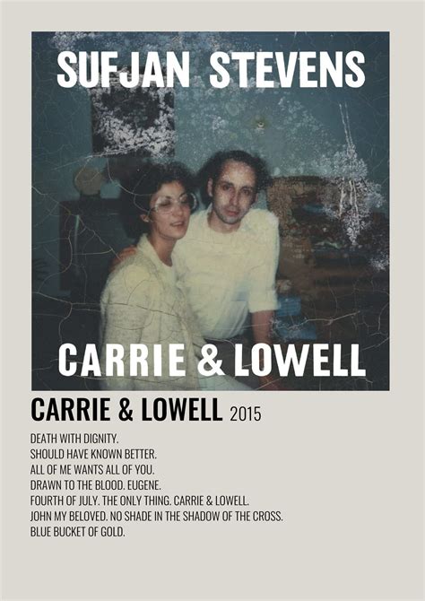 Carrie & Lowell, Sufjan Stevens Music Poster | Sufjan stevens, Music