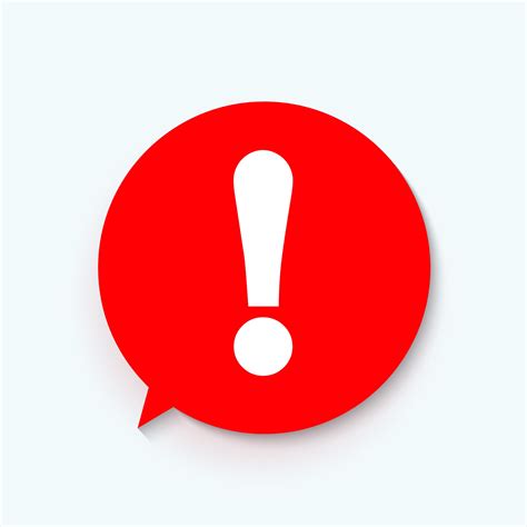 Red attention sign in speech bubble. Exclamation mark icon. Vector ...