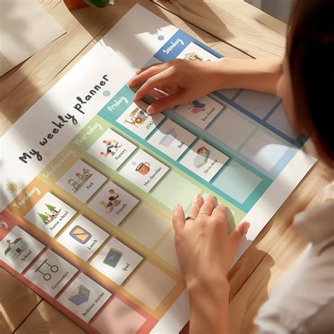 visual weekly planner kids visual timetable routine cards autism visual