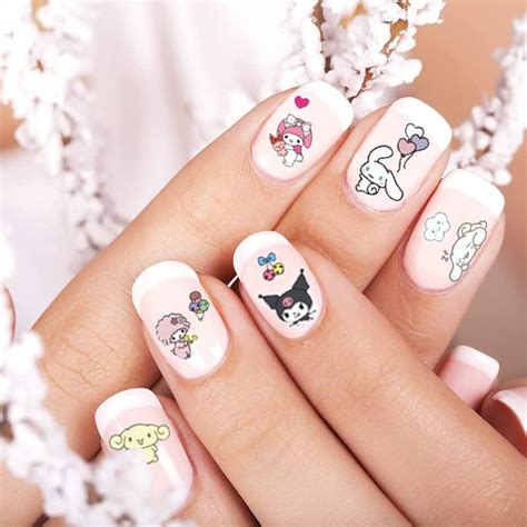 Cute Cartoon Nail Stickers | 2 Sheets 3D Self-Adhesive Nail Art for ...