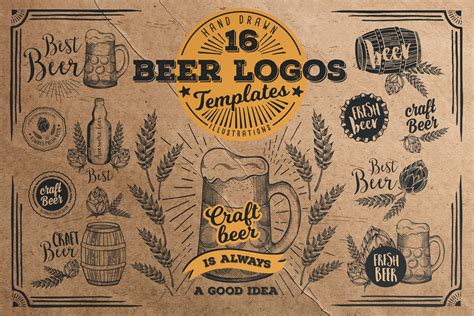 16 Beer Logos & Labels | Custom-Designed Icons ~ Creative Market