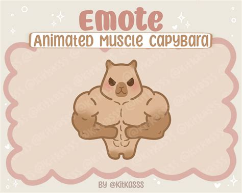 Animated Muscle Capybara Emote Buff Capybara Emote Cute Capybara Emote ...